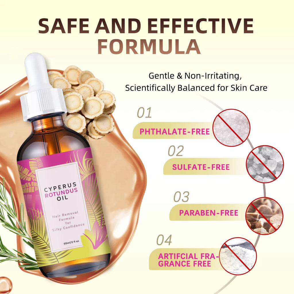Natural Hair Minimizing & Skin Softening Oil 60Ml - Jojoba & Almond Formula for Gentle Hair Growth & Smooth Skin Feel.