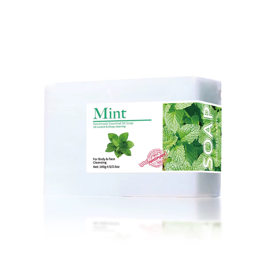 Mint Essential Oil Cleansing Soap, Handmade Soap for Cleansing, Natural Organic Plant Essential Oil Soap, Bath Soap