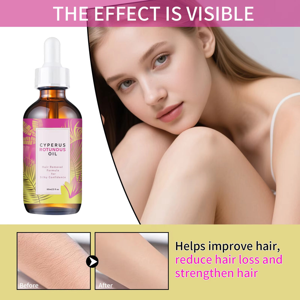 Natural Hair Minimizing & Skin Softening Oil 60Ml - Jojoba & Almond Formula for Gentle Hair Growth & Smooth Skin Feel.