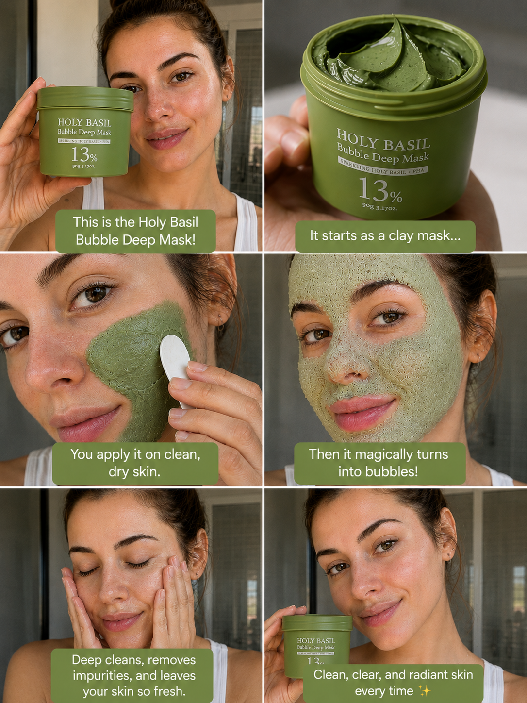Holy Basil Korean Bubble Mask - 90g