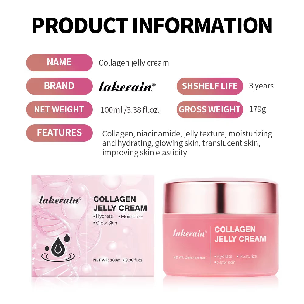 Moisturizing Collagen Jelly Cream Niacinamide Hydrolyzed Collagen Tightening Soothing Firmness Hydration Skincare