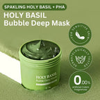 Korean Carbonic Acid Holy Basil Bubble Facial Mask Exfoliating Deep Cleansing Remove Blackhead Shrink Pore Oil Control Skin Care