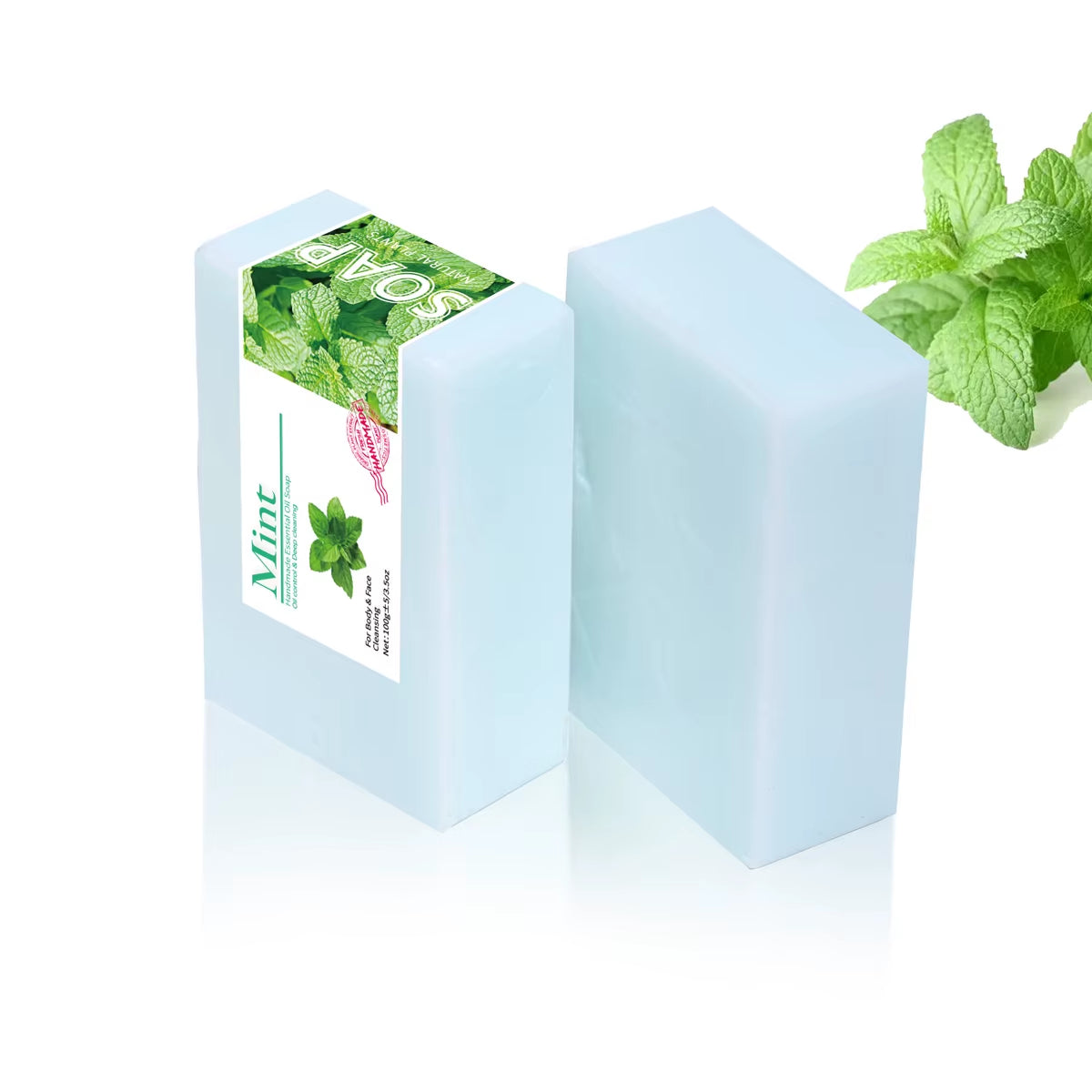 Mint Essential Oil Cleansing Soap, Handmade Soap for Cleansing, Natural Organic Plant Essential Oil Soap, Bath Soap