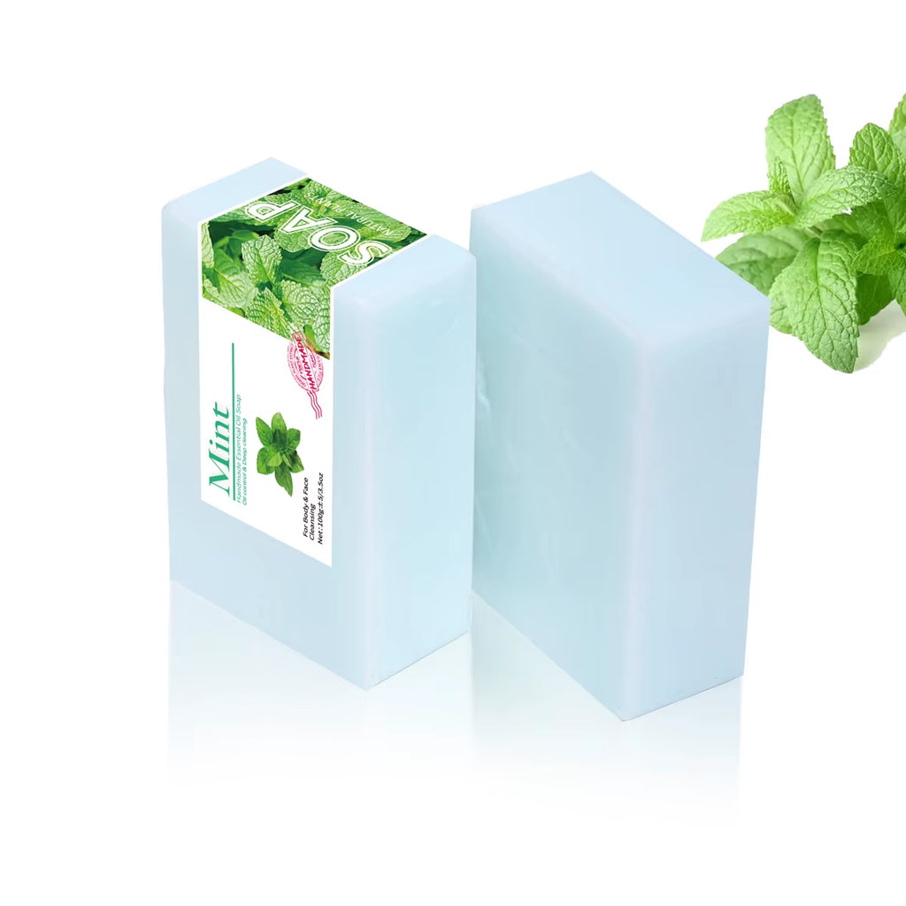 Mint Essential Oil Cleansing Soap, Handmade Soap for Cleansing, Natural Organic Plant Essential Oil Soap, Bath Soap