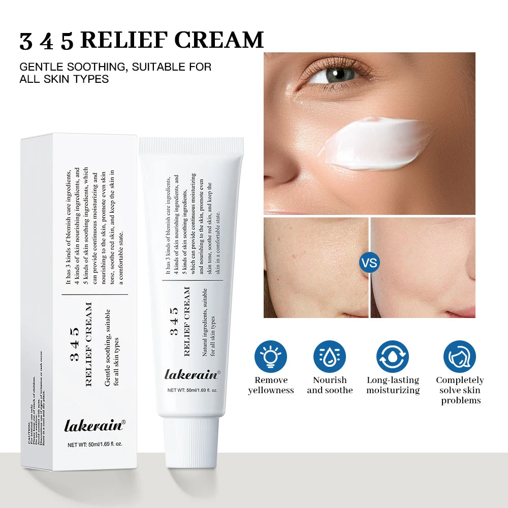 345 Relief Cream - Your Comprehensive Solution for Brightening Skin, Reducing Acne Marks, and Nourishing Moisture
