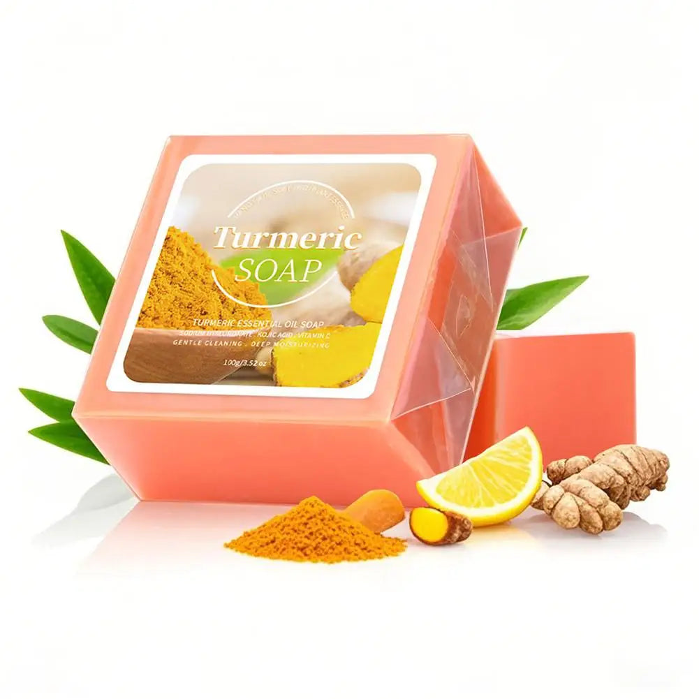 Experience Radiant Skin with Our Handmade Turmeric Rose Cleansing Soap - Natural Essential Oil Formula for Women