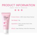 Revitalize Your Skin with Laikou Sakura Facial Cleanser - Deep Cleansing, Oil Control & Brightening Face Wash for All Skin Types - 50g