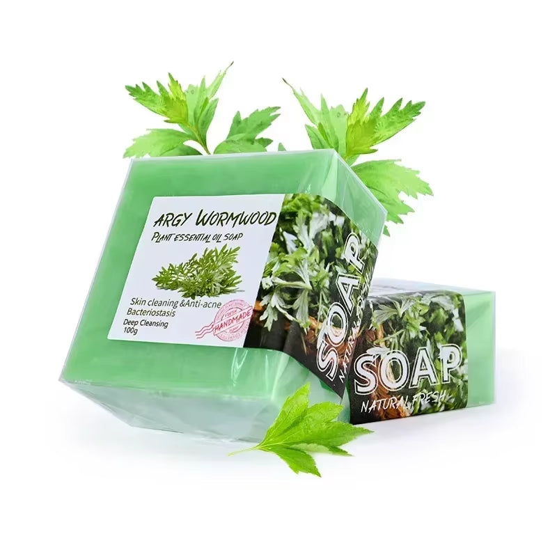 Handmade Natural Goat Milk Silk Wormwood Soap with Aloe Ginseng Ginger Papaya Strawberry Lemon - Facial & Bath Natural Soap