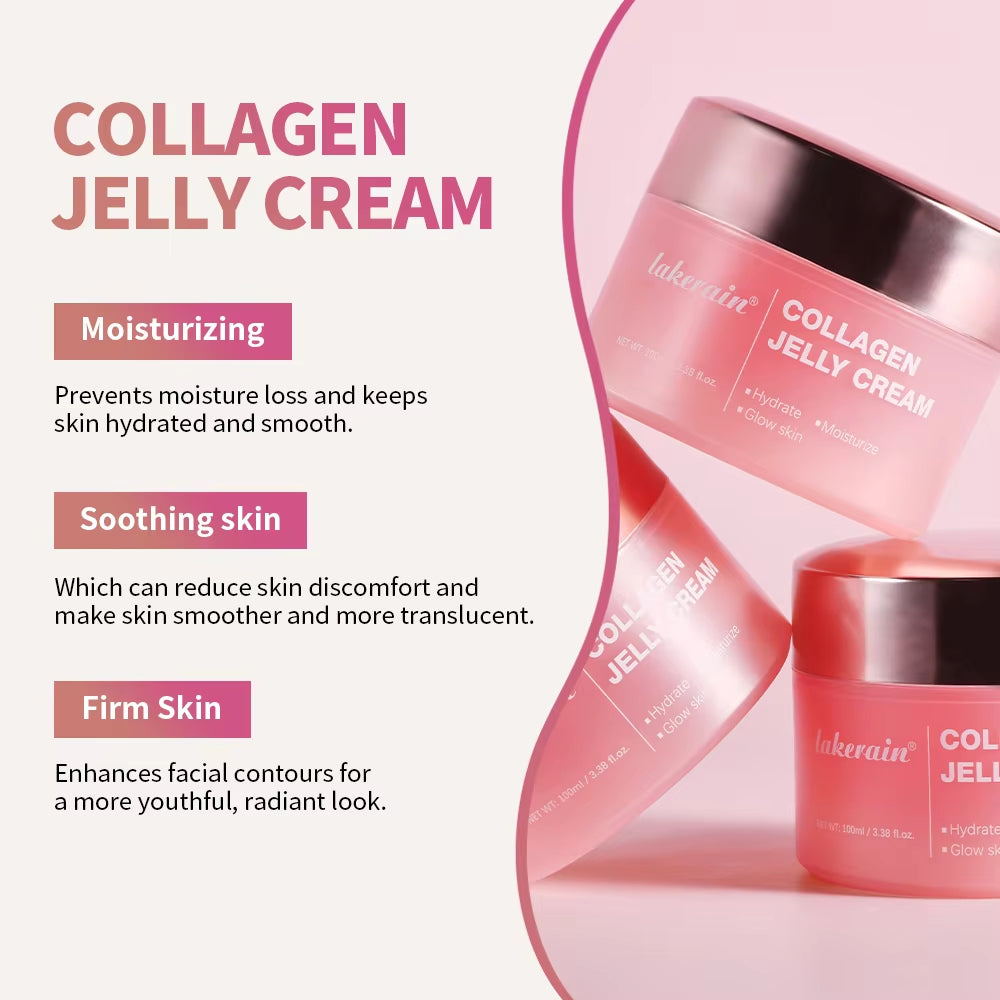 Moisturizing Collagen Jelly Cream Niacinamide Hydrolyzed Collagen Tightening Soothing Firmness Hydration Skincare