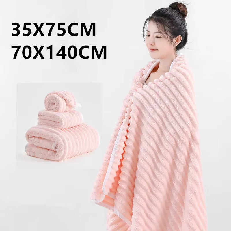 Thickened Towel, Coral Fleece Towel, Absorbent Towel, Candy Fleece Quick Drying Towel, Men'S and Women'S Adult Home Towel